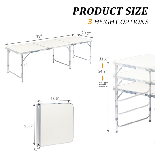 6ft aluminum folding - 2.3/3/6ft,